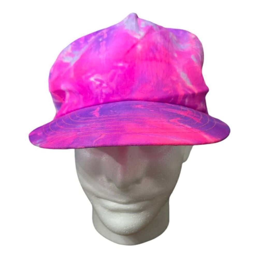 Vintage Pink Tiedye Trucker Hat 80s/90s Headmost Neon